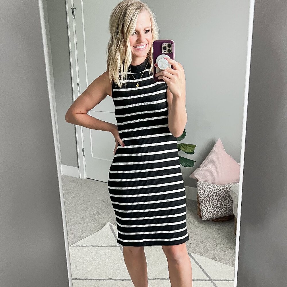 Striped Sleeveless Knit Dress